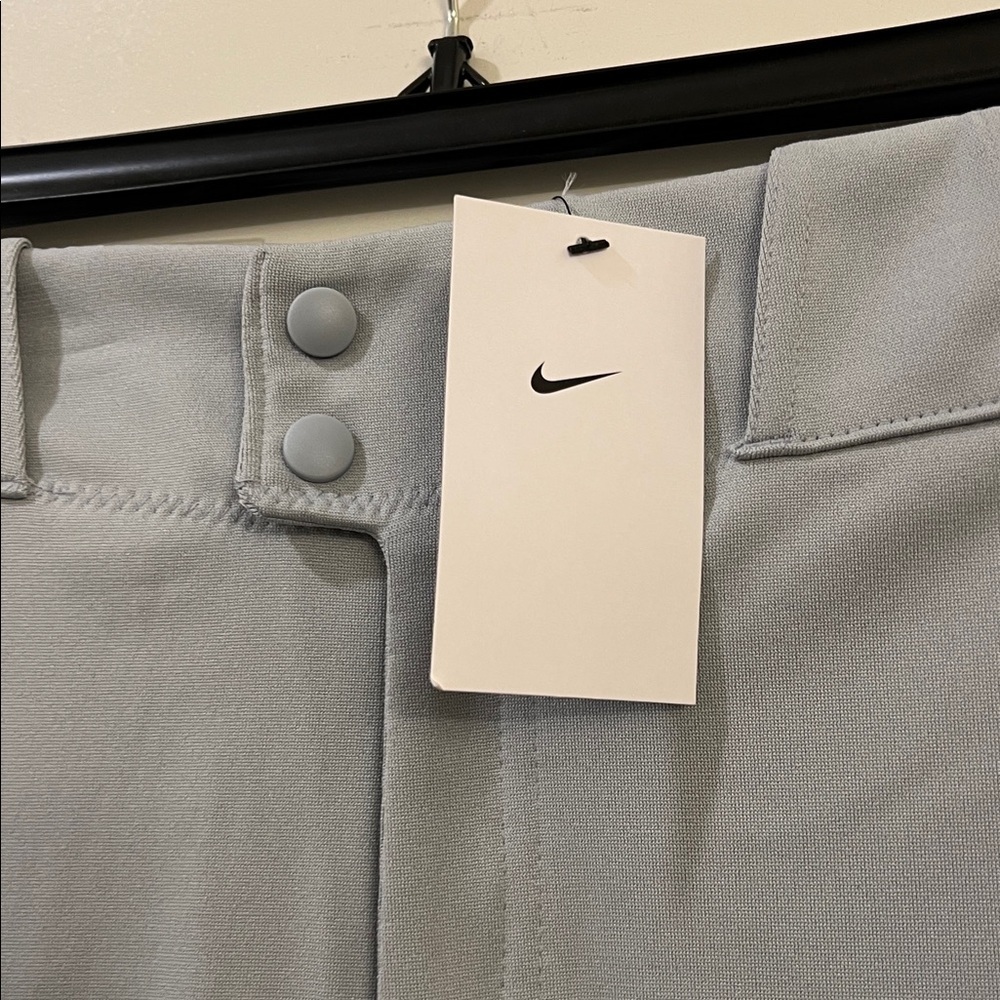 Nike Gray mens Athletic Pants with Green Nike Logo - Picture 2 of 4